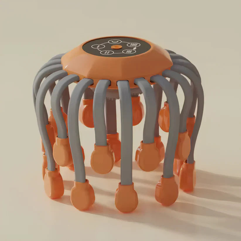 Electric Migraine Relief Scalp Massager – 20-Head Vibrating Octopus Massager with Red Light