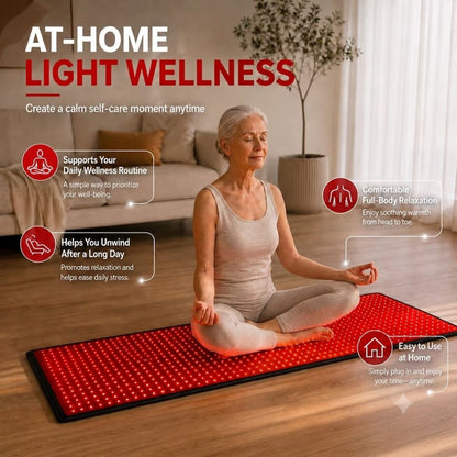 Full Body Red & Near-Infrared Light Therapy Pad with Heat | Recovery & Muscle Relief Wrap