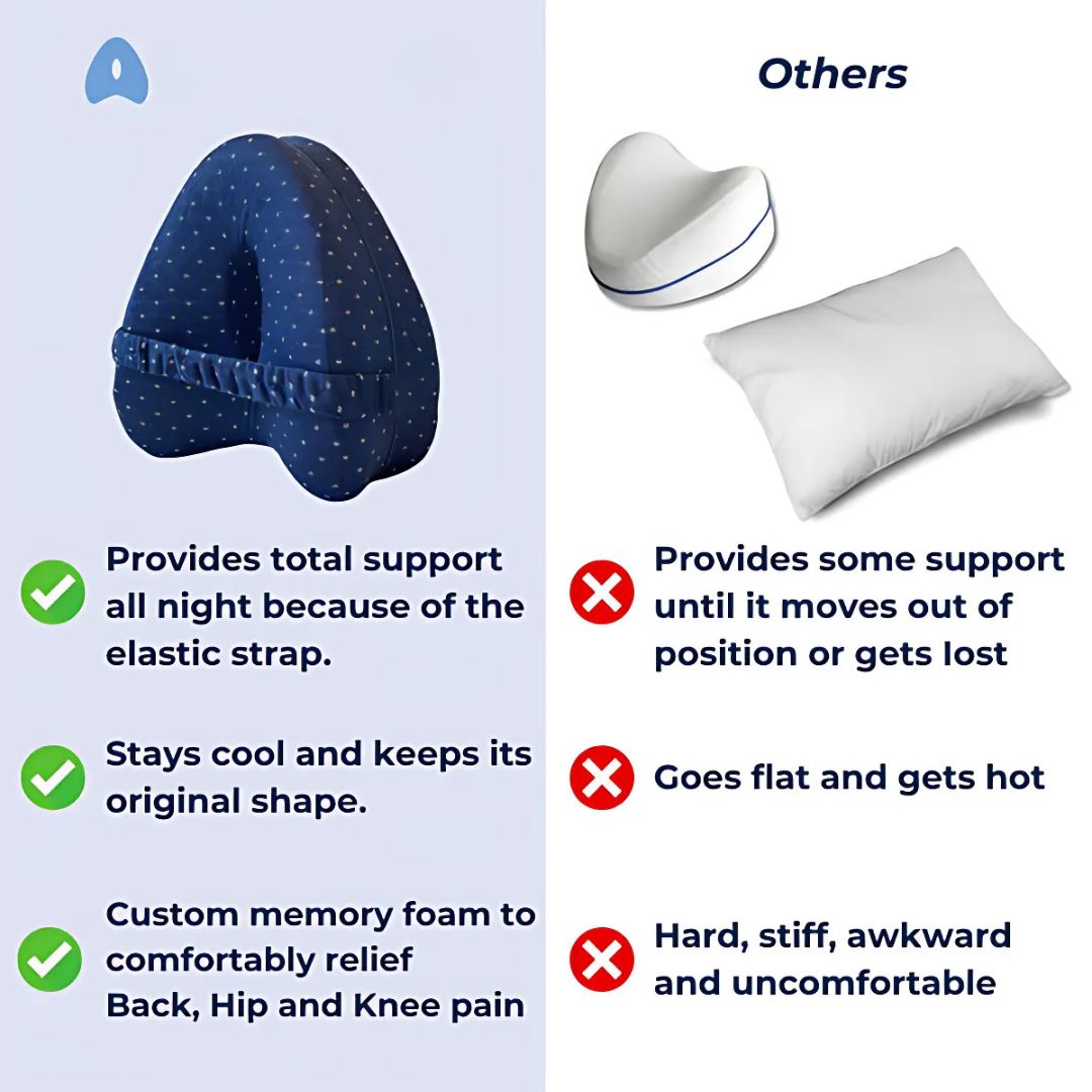 Comfort Knee Pillow for Side Sleepers – Hip & Leg Support with Strap