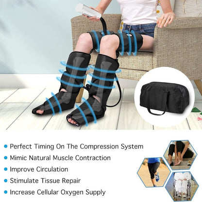 Air Compression Leg Massager with Remote – Gentle Relief for Seniors