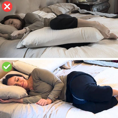 Comfort Knee Pillow for Side Sleepers – Hip & Leg Support with Strap