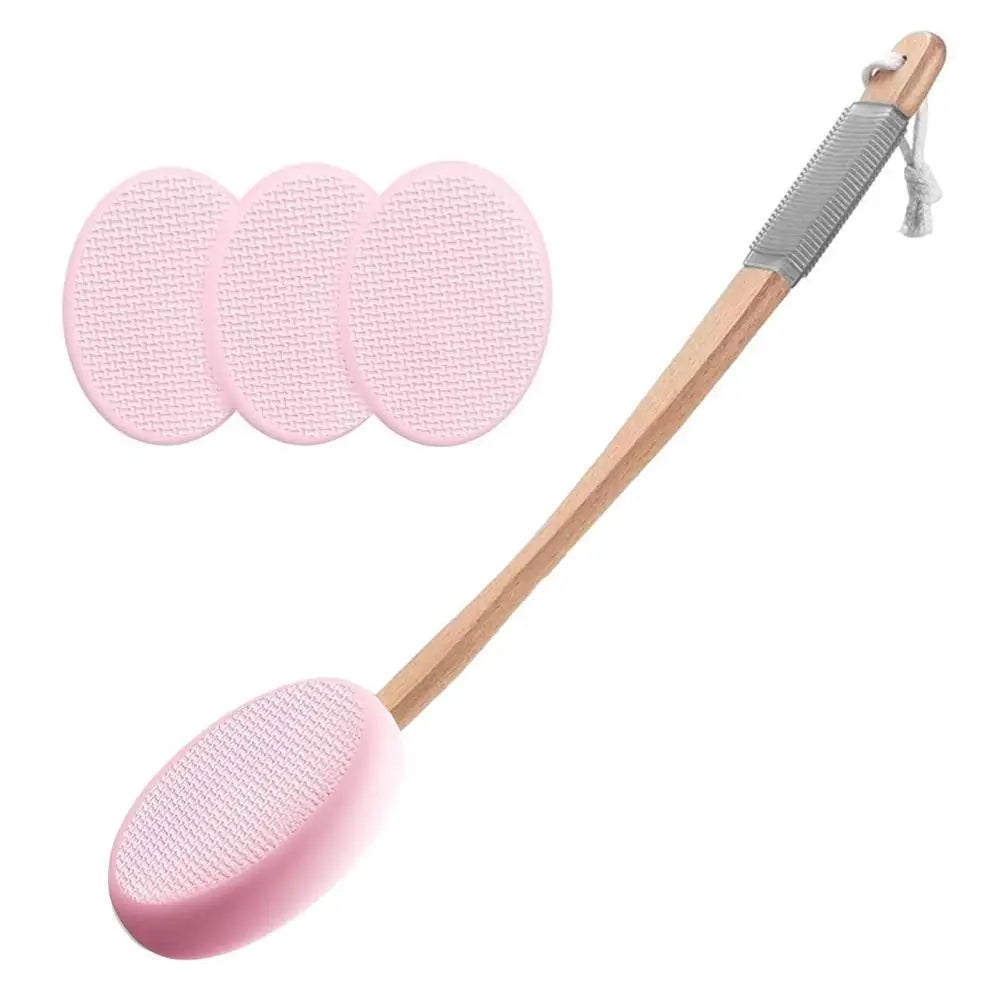 Effortless Bath Brush for Seniors – Back Lotion Applicator with Replaceable Pads
