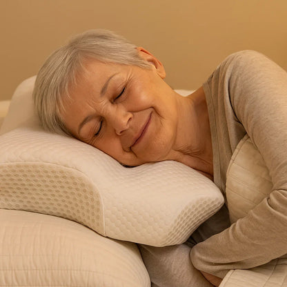 Ergonomic Neck Pillow for Seniors – Cooling Memory Foam Support