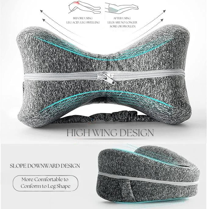Comfort Knee Pillow for Side Sleepers – Hip & Leg Support with Strap