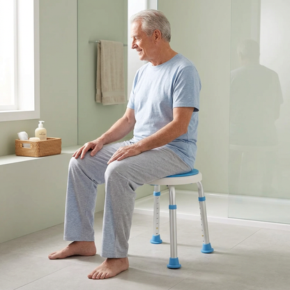 Lightweight Shower Stool for Seniors – 360° Swivel & Safety Features