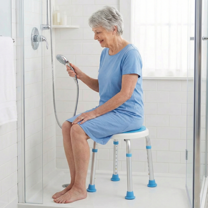Lightweight Shower Stool for Seniors – 360° Swivel & Safety Features