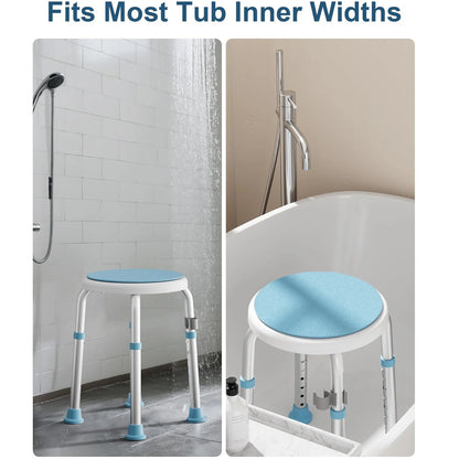 Lightweight Shower Stool for Seniors – 360° Swivel & Safety Features