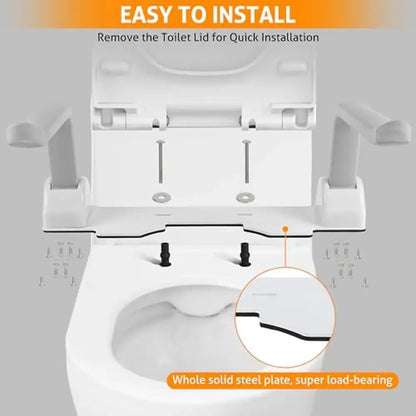 Toilet Safety Frame with Arms – Foldable Aluminum Alloy Hand Rail for Seniors, 480 lbs Capacity