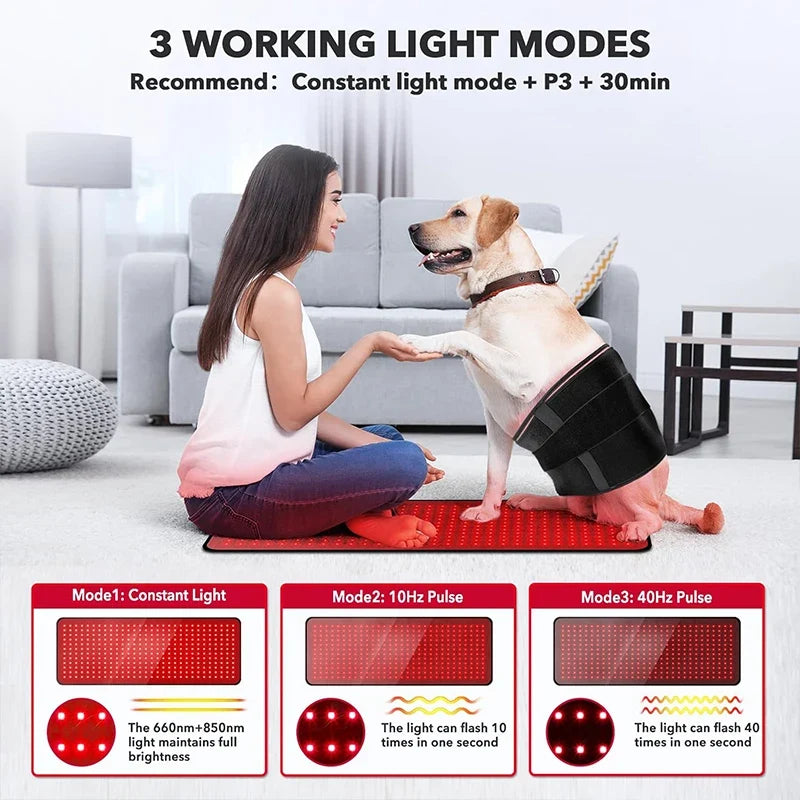 Full Body Red & Near-Infrared Light Therapy Pad with Heat | Recovery & Muscle Relief Wrap