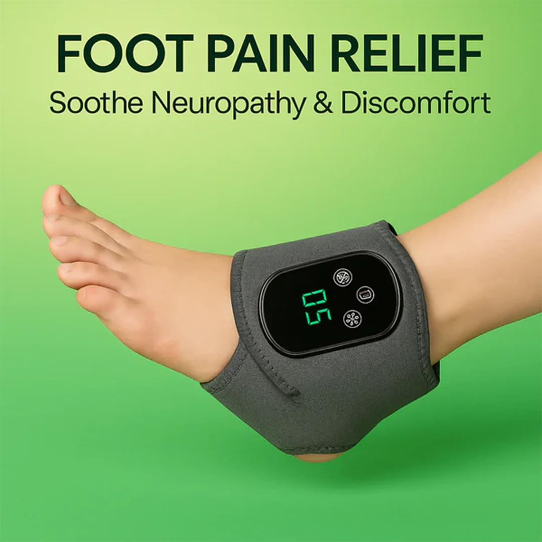 3-in-1 Electric Ankle Massager – 5-Level Heat, Vibration & Compression for Foot Relief