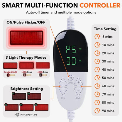 Full Body Red & Near-Infrared Light Therapy Pad with Heat | Recovery & Muscle Relief Wrap