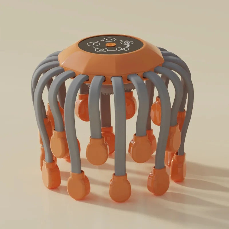 Electric Migraine Relief Scalp Massager – 20-Head Vibrating Octopus Massager with Red Light