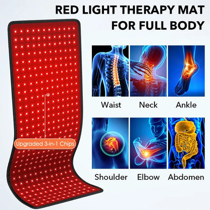 Full Body Red & Near-Infrared Light Therapy Pad with Heat | Recovery & Muscle Relief Wrap