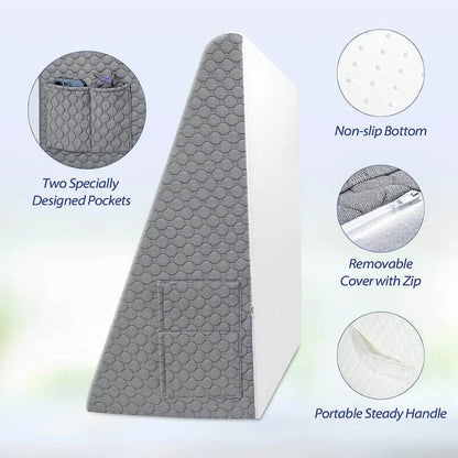 Wedge Pillow for Sleeping – Soft Memory Foam Triangle for Seniors
