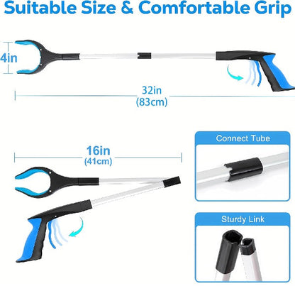 32" Foldable Reacher Grabber Tool – Heavy Duty Extended Reach Grabber with Claw Grip For Elderly
